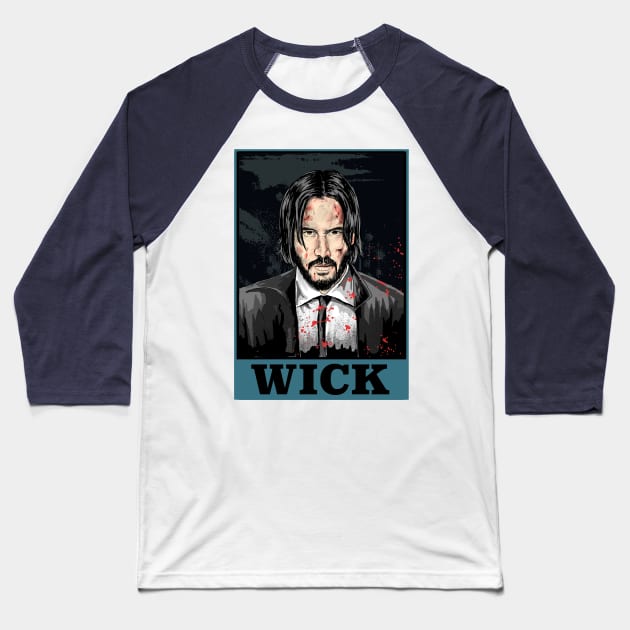 JOHN WICK fan art Baseball T-Shirt by AMOS_STUDIO